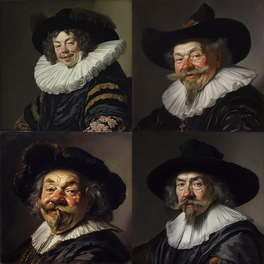 Frans Hals style, Midjourney V5, render 1 of 4