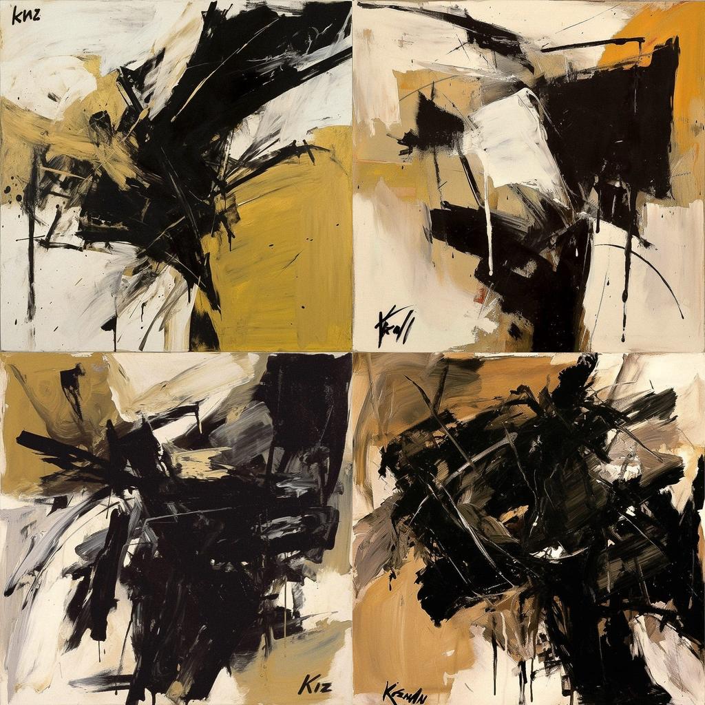 Franz Kline style, Midjourney V5, render 1 of 4
