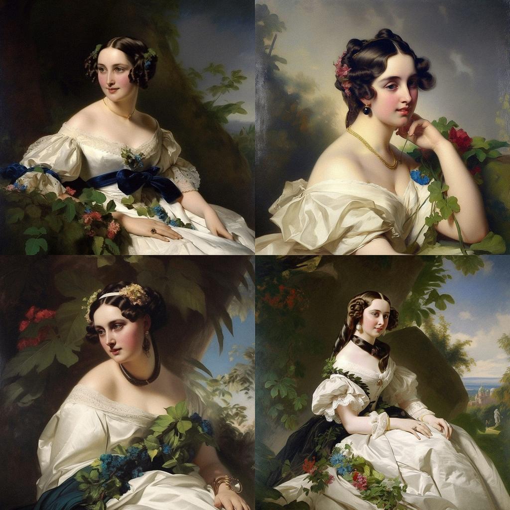 Franz Xaver Winterhalter style, Midjourney V5, render 1 of 4