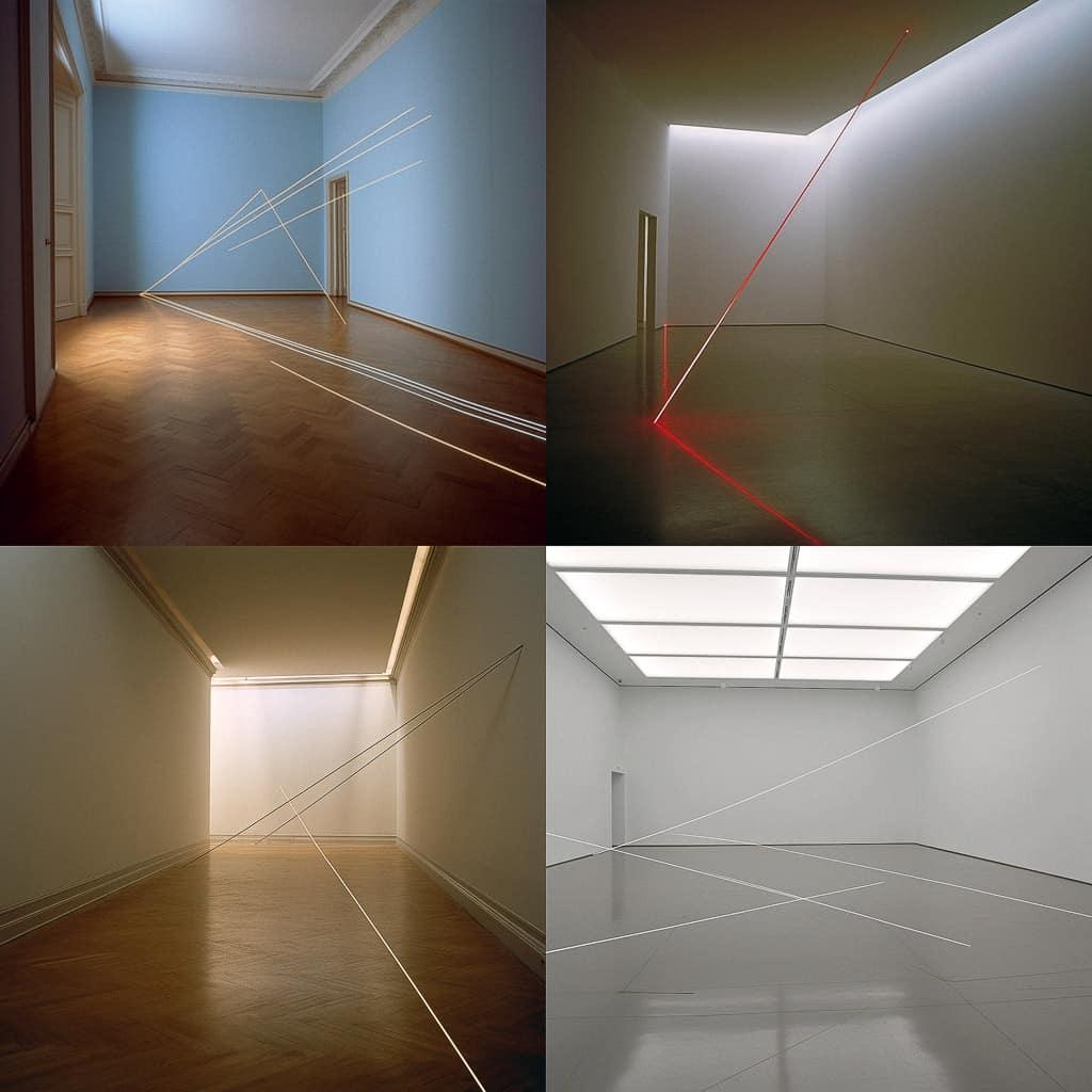 Fred Sandback style, Midjourney V5, render 1 of 4