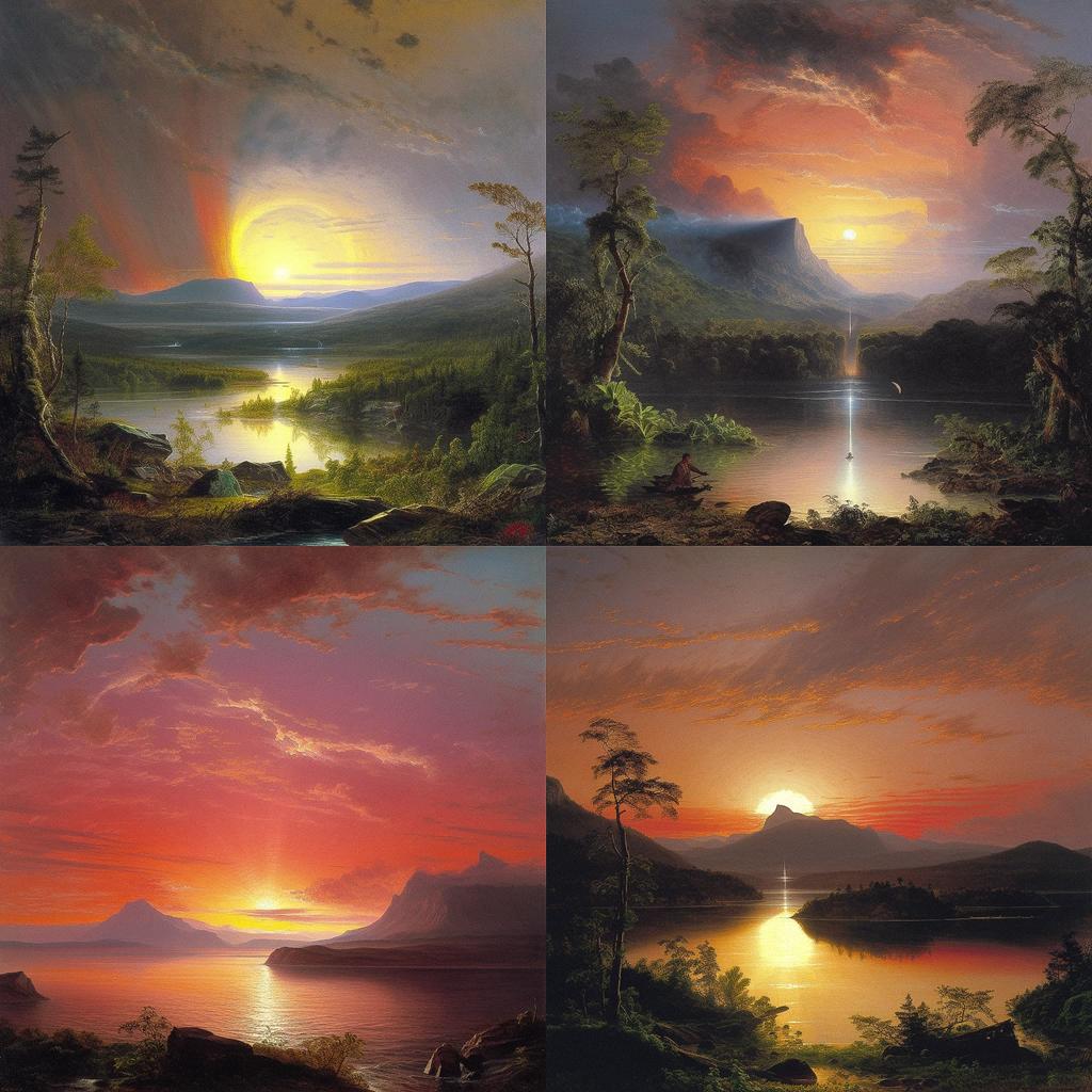 Frederic Edwin Church style, Midjourney V5, render 1 of 4