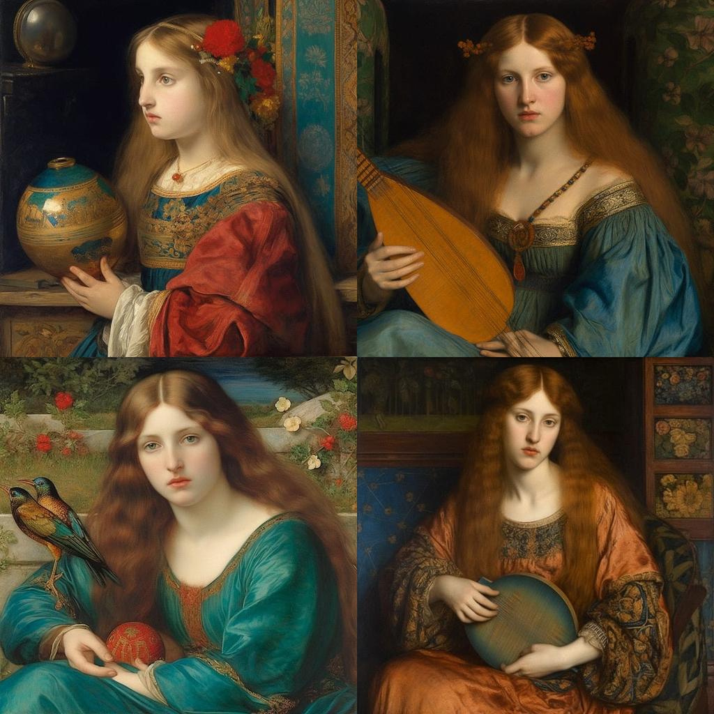 Frederic William Burton style, Midjourney V5, render 1 of 4