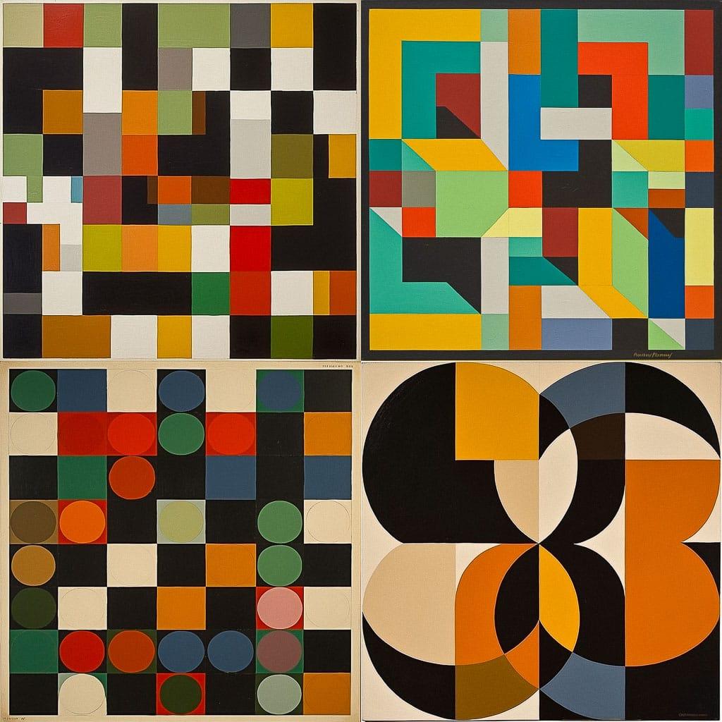 Frederick Hammersley style, Midjourney V5, render 1 of 4