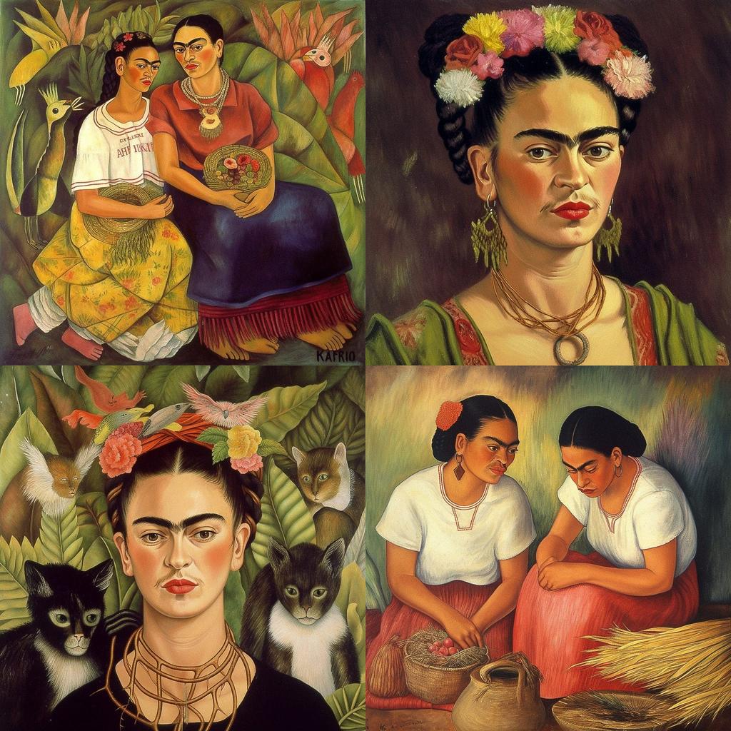 Frida Kahlo style, Midjourney V5, render 1 of 4