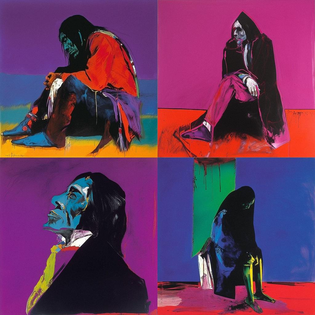 Fritz Scholder style, Midjourney V5, render 1 of 4