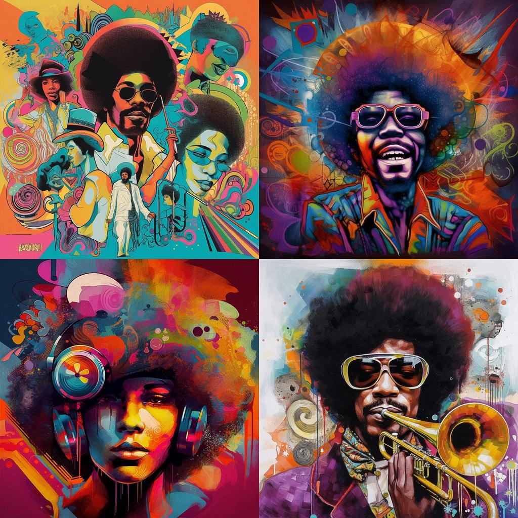 Funk art style, Midjourney V5, render 1 of 4