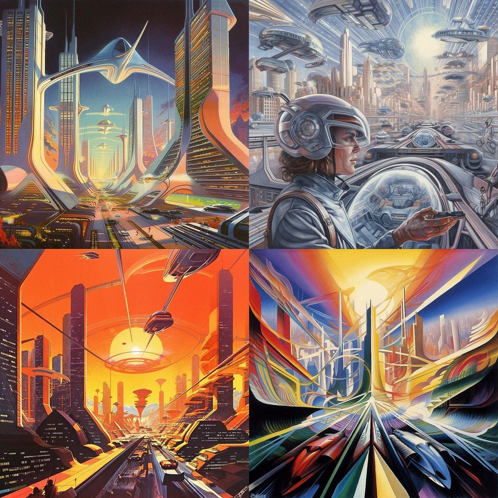 Futurism style, Midjourney V5, render 1 of 4