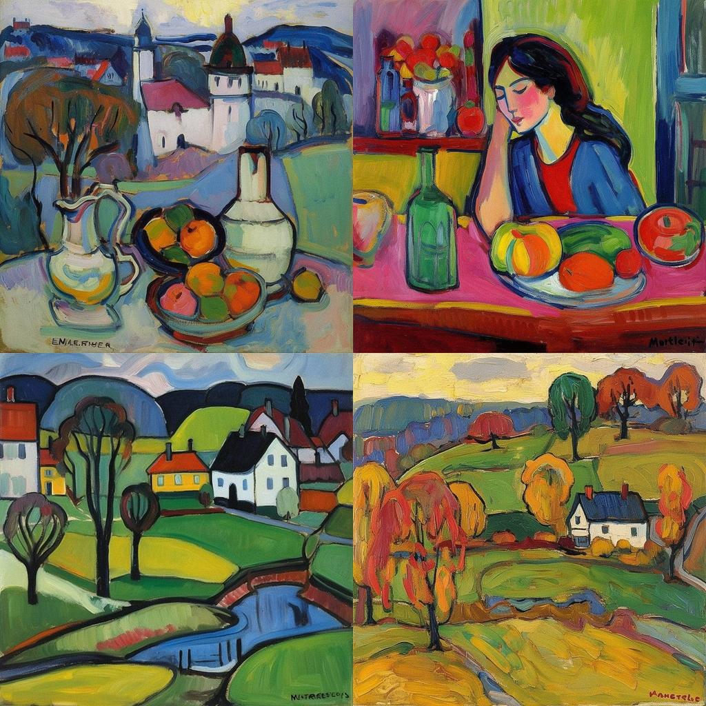 Gabriele Munter style, Midjourney V5, render 1 of 4