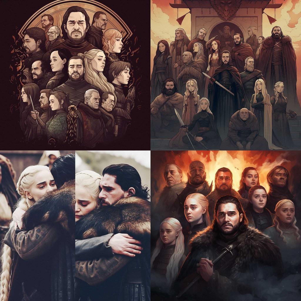 Game of Thrones style, Midjourney V5, render 1 of 4