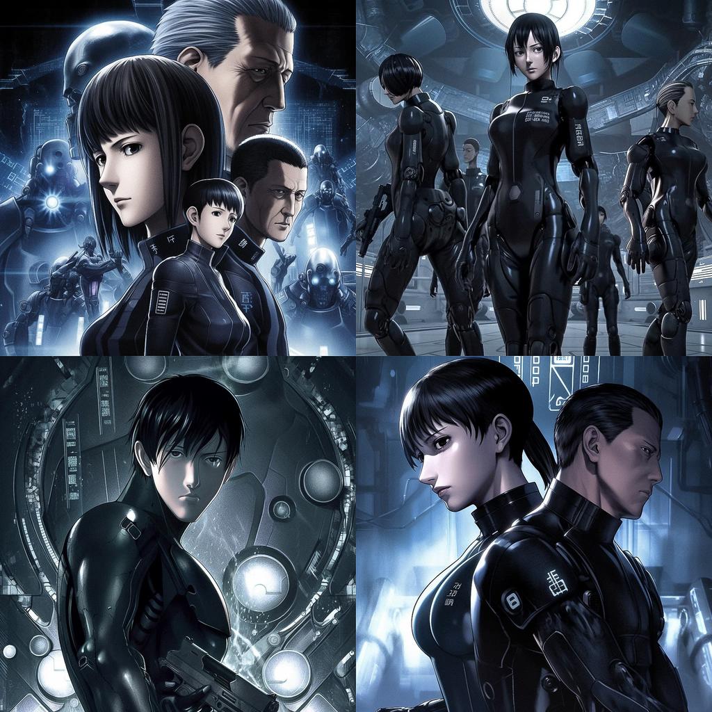 Gantz style, Midjourney V5, render 1 of 4