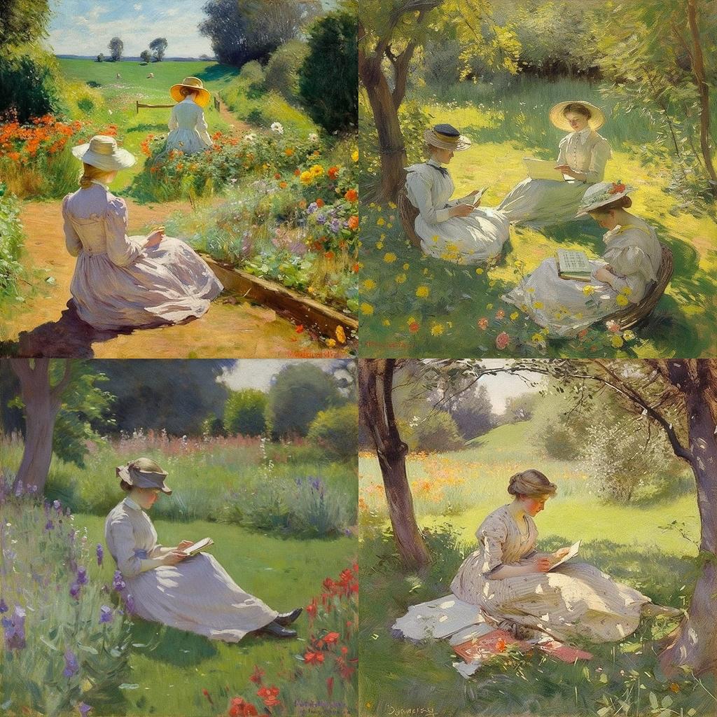 Gari Melchers style, Midjourney V5, render 1 of 4
