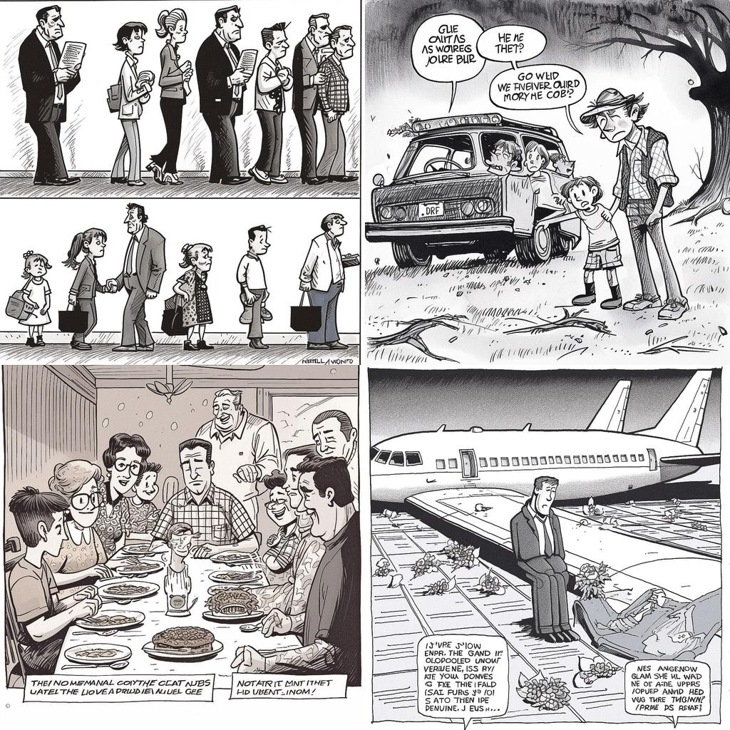 Garry Trudeau style, Midjourney V5, render 1 of 4
