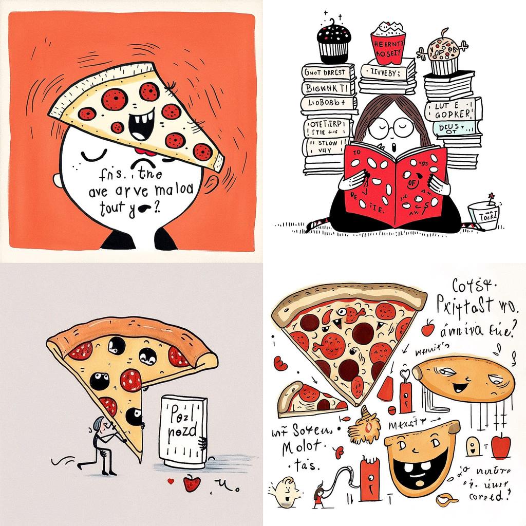 Gemma Correll style, Midjourney V5, render 1 of 4