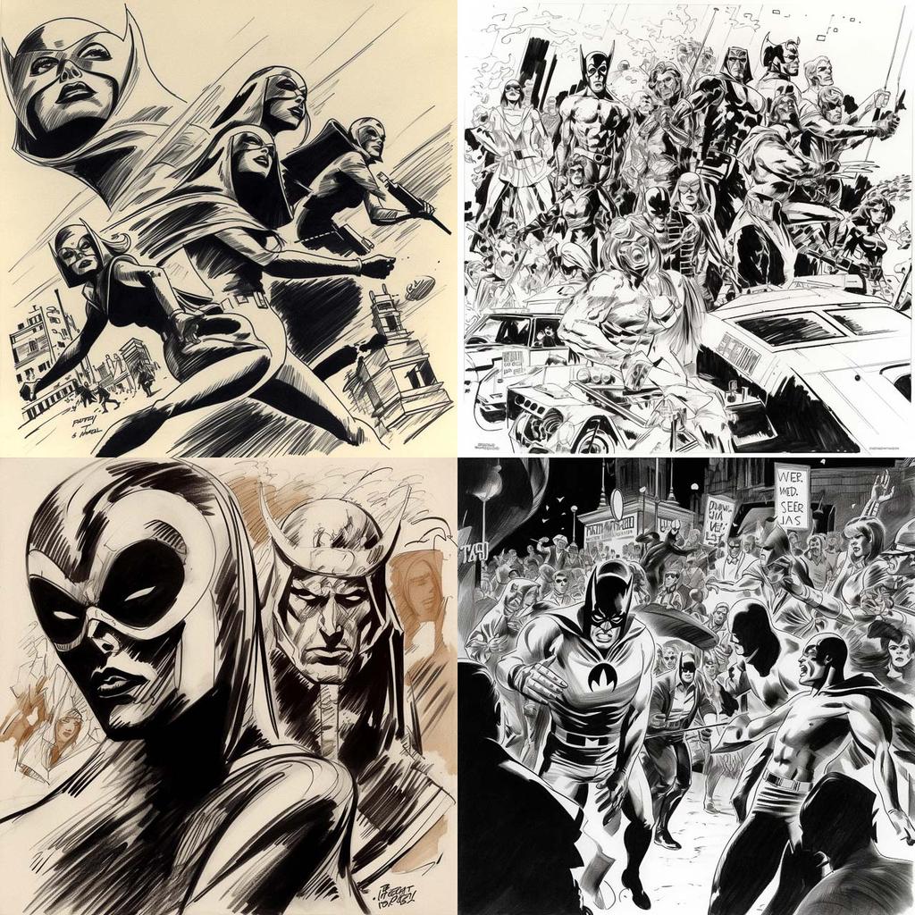 Gene Colan style, Midjourney V5, render 1 of 4