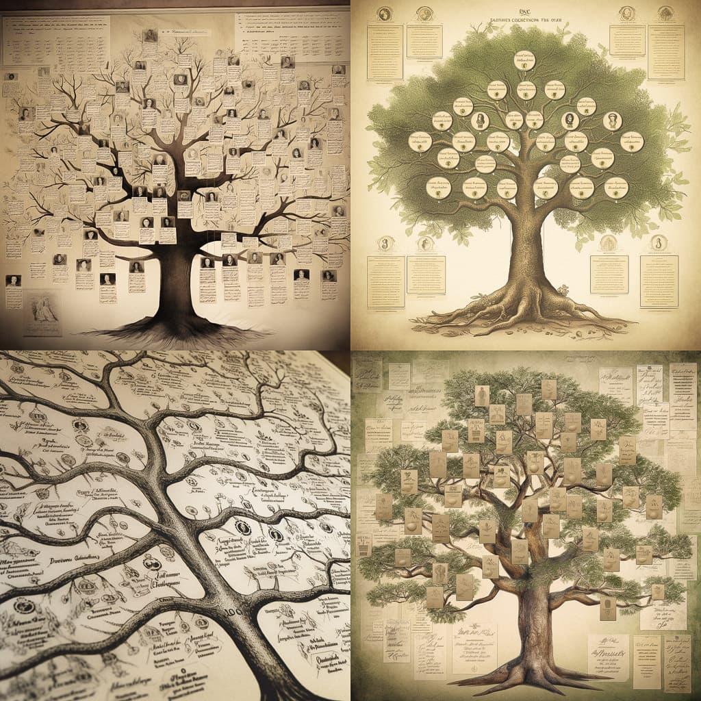 Genealogical tree style, Midjourney V5, render 1 of 4