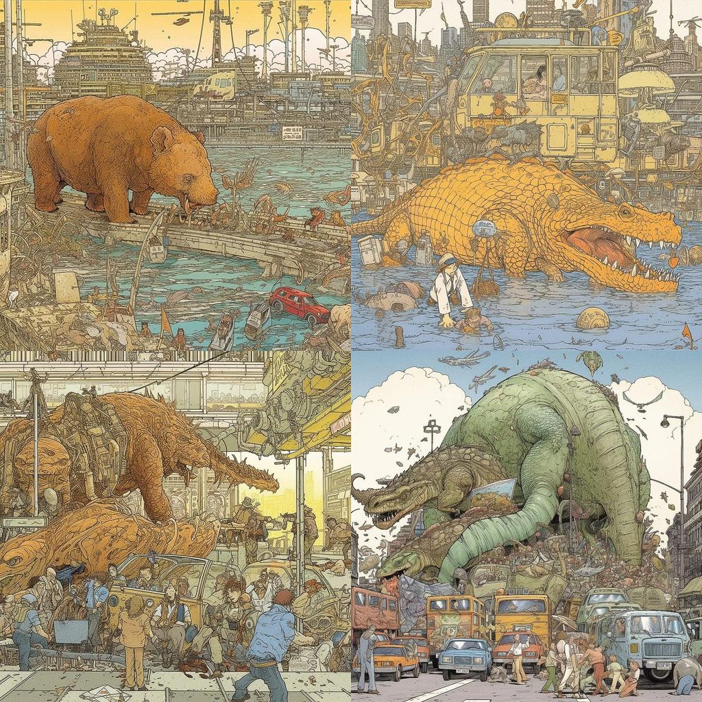 Geof Darrow style, Midjourney V5, render 1 of 4