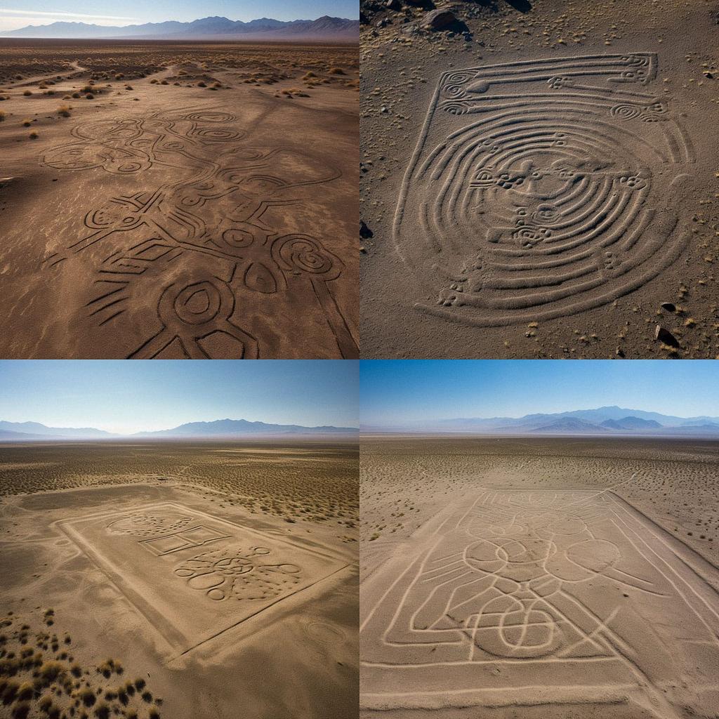 Geoglyph style, Midjourney V5, render 1 of 4