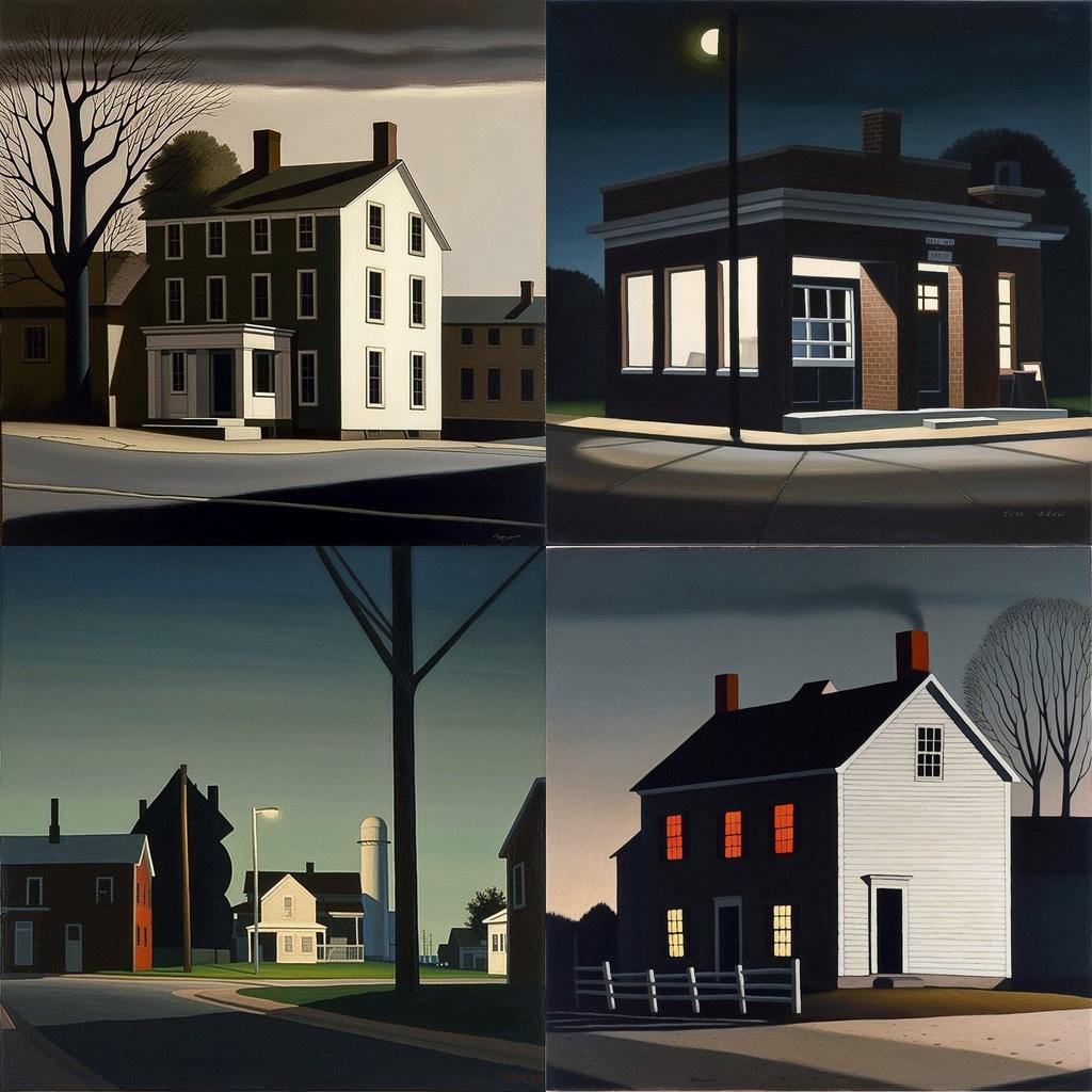 George Ault style, Midjourney V5, render 1 of 4