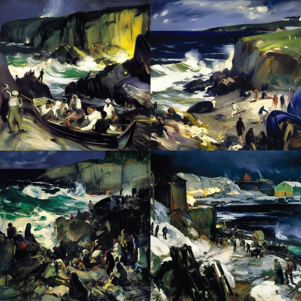 George Bellows style, Midjourney V5, render 1 of 4