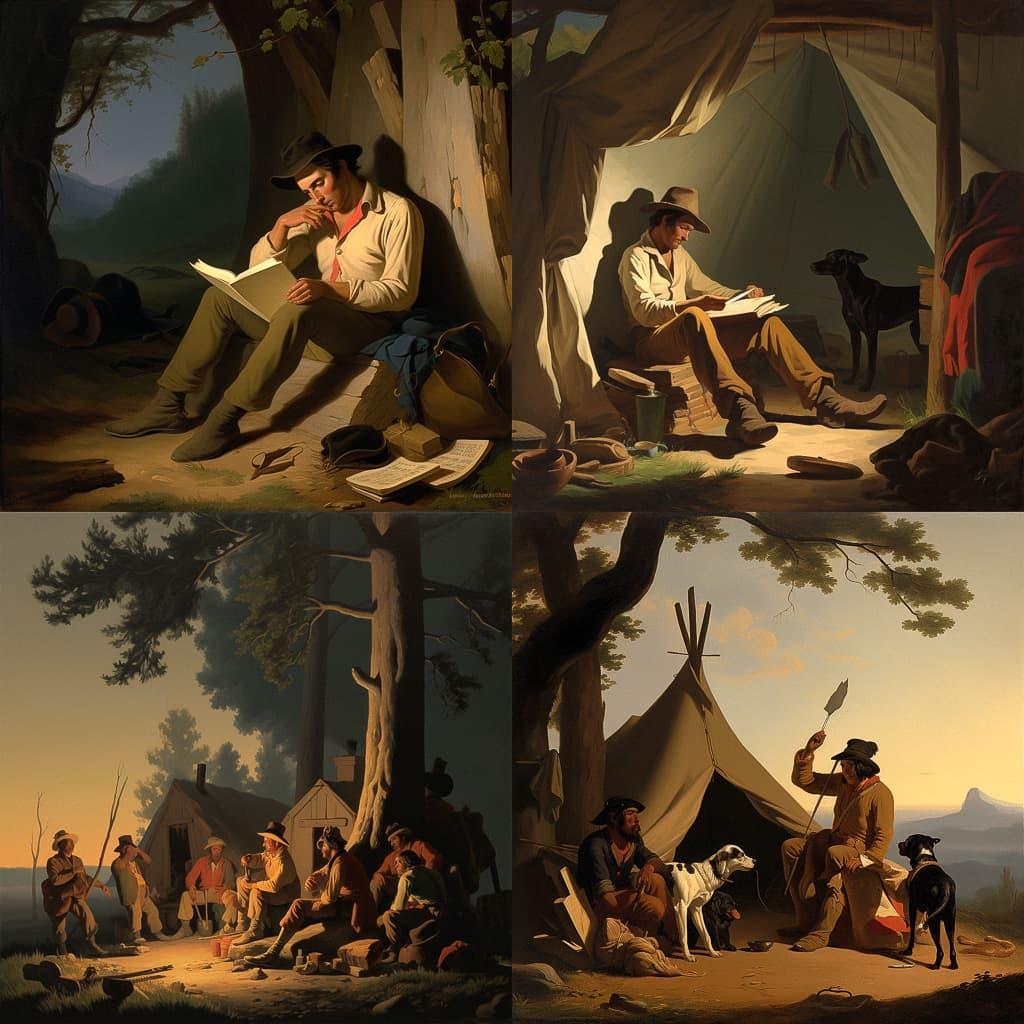 George Caleb Bingham style, Midjourney V5, render 1 of 4