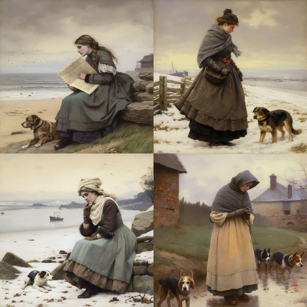 George Henry Boughton style, Midjourney V5, render 1 of 4