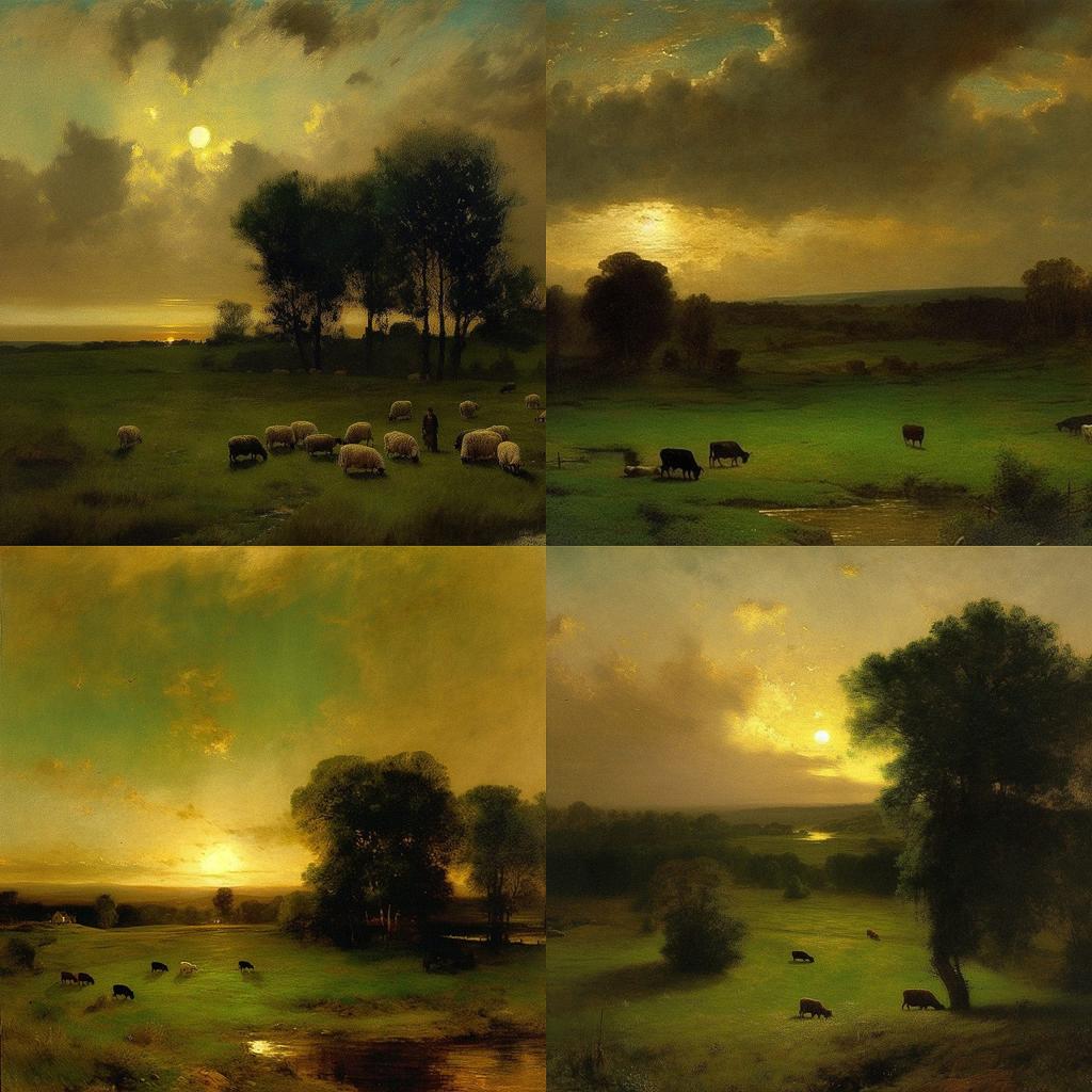 George Inness style, Midjourney V5, render 1 of 4