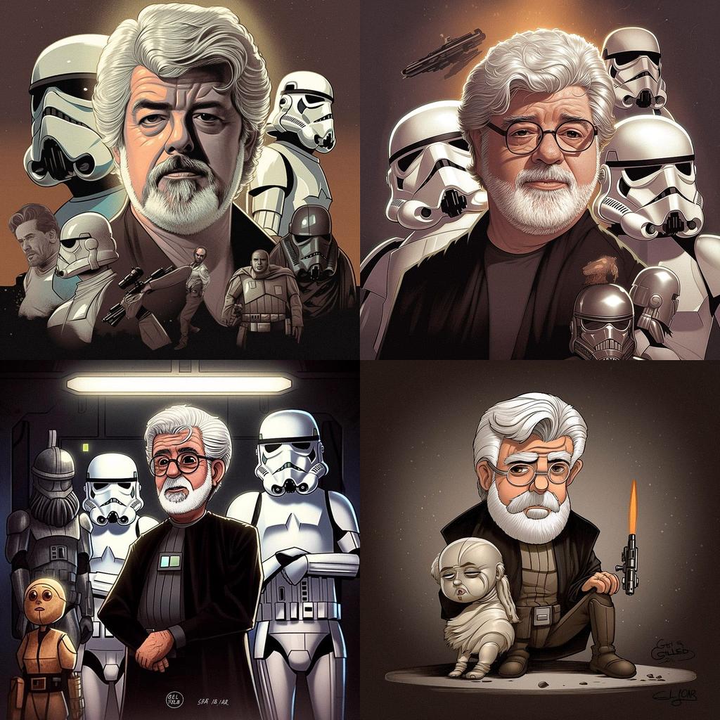 George Lucas style, Midjourney V5, render 1 of 4