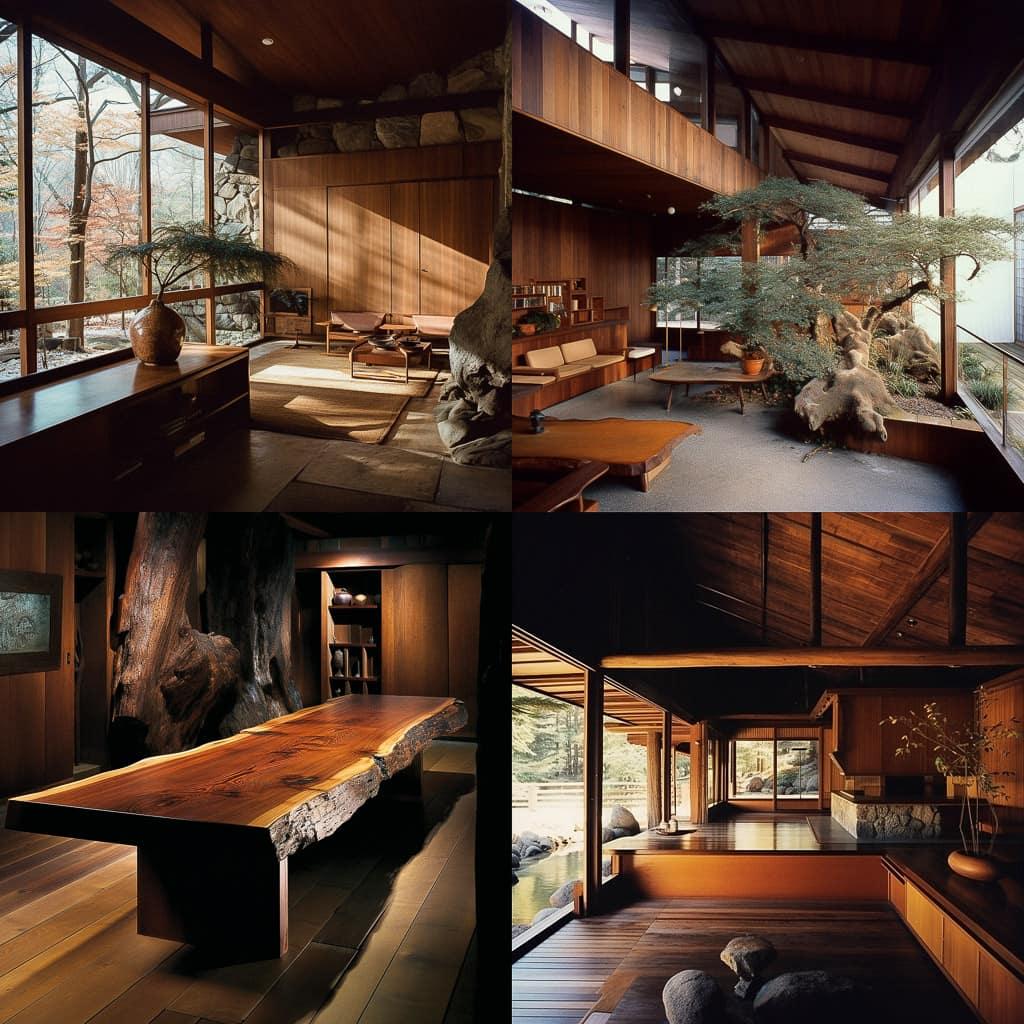 George Nakashima style, Midjourney V5, render 1 of 4