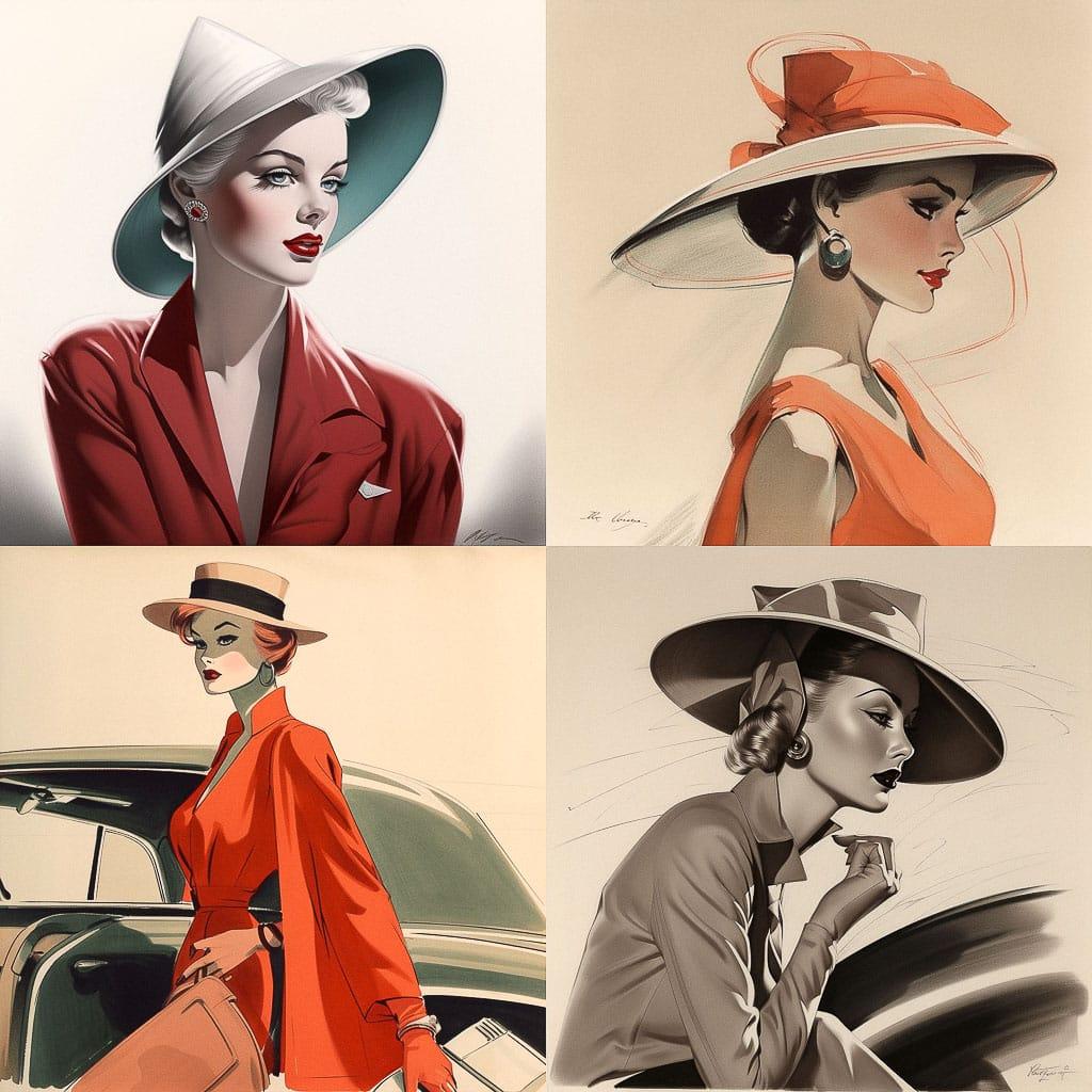 George Petty style, Midjourney V5, render 1 of 4