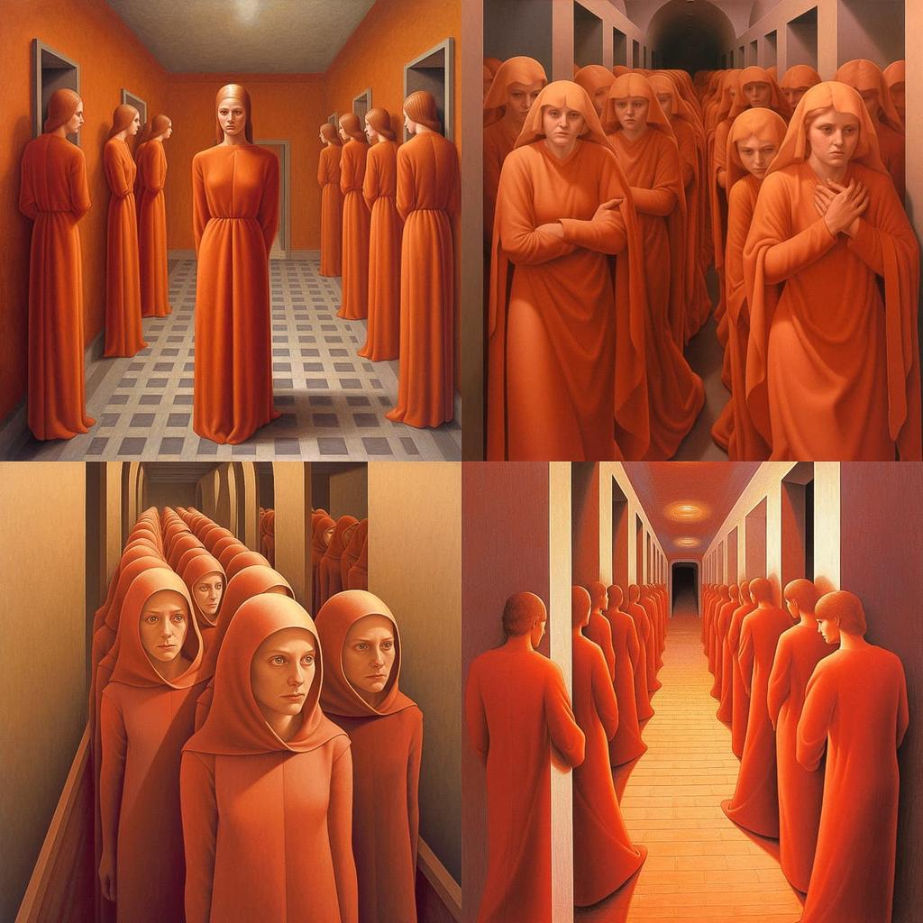 George Tooker style, Midjourney V5, render 1 of 4