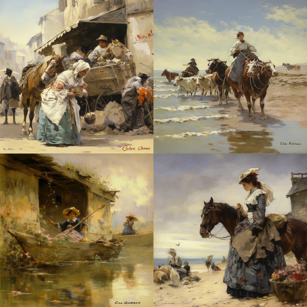 Georges Clairin style, Midjourney V5, render 1 of 4