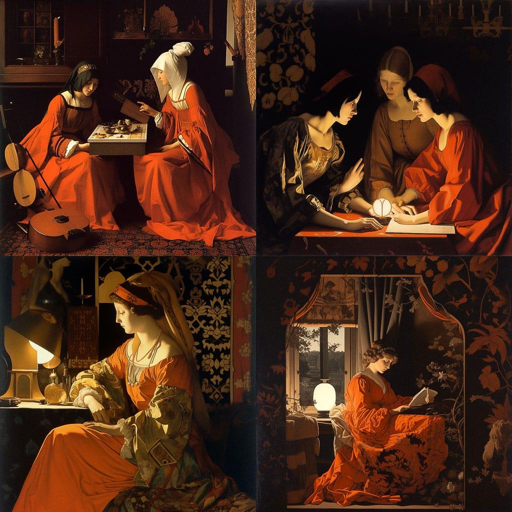 Georges de La Tour style, Midjourney V5, render 1 of 4