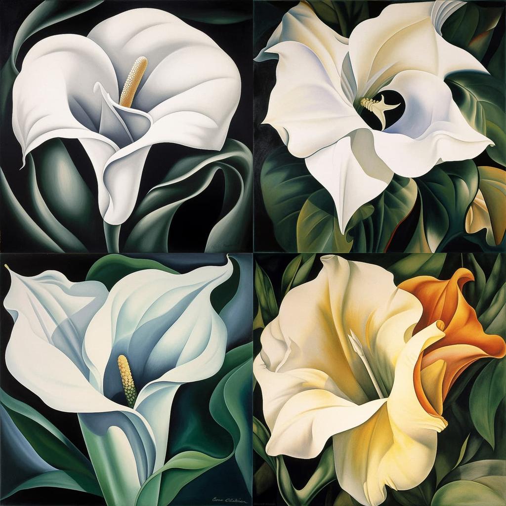 Georgia O'Keeffe style, Midjourney V5, render 1 of 4