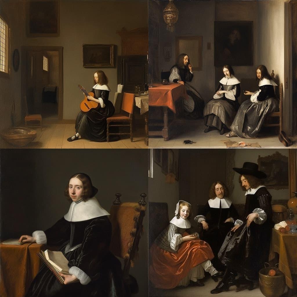 Gerard ter Borch style, Midjourney V5, render 1 of 4
