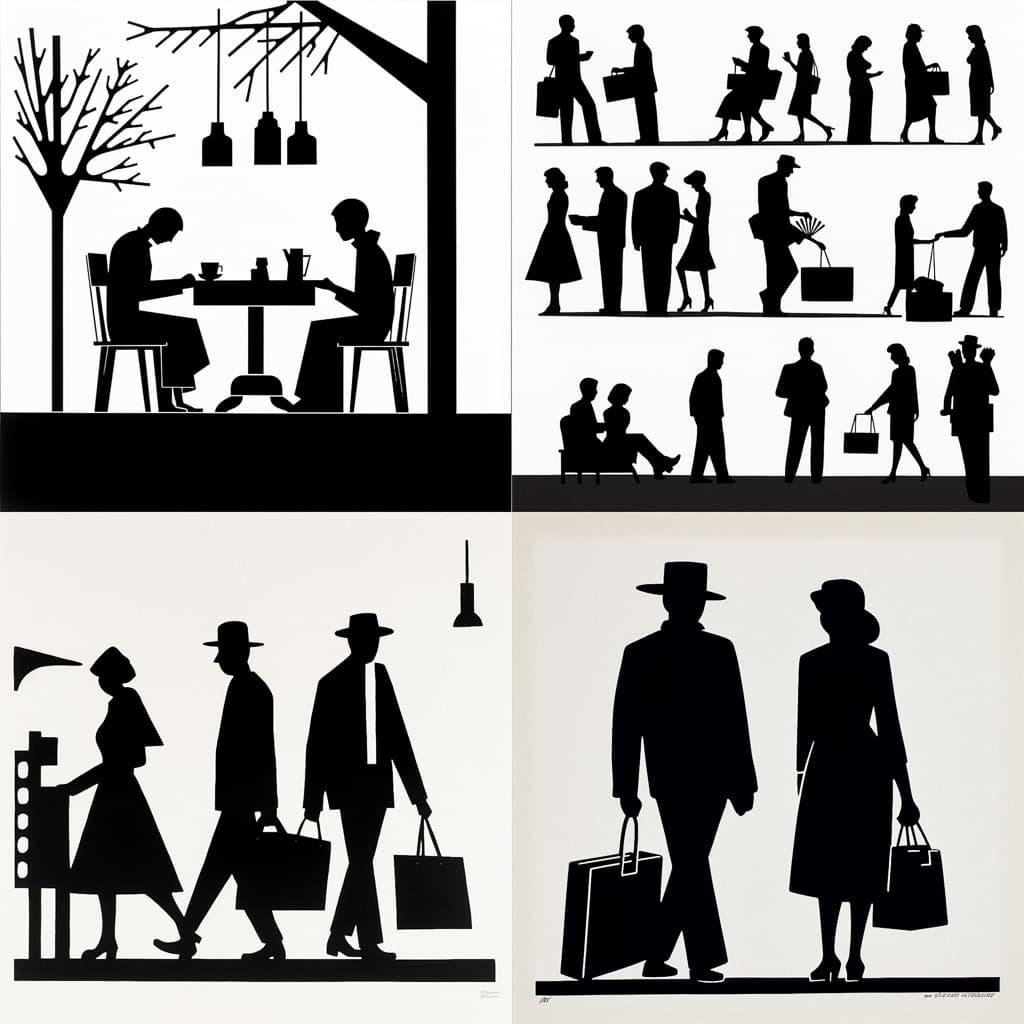 Gerd Arntz style, Midjourney V5, render 1 of 4
