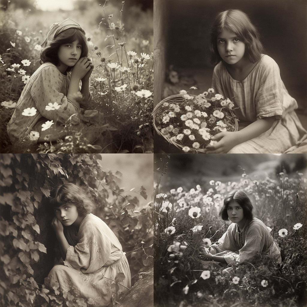 Gertrude Kasebier style, Midjourney V5, render 1 of 4