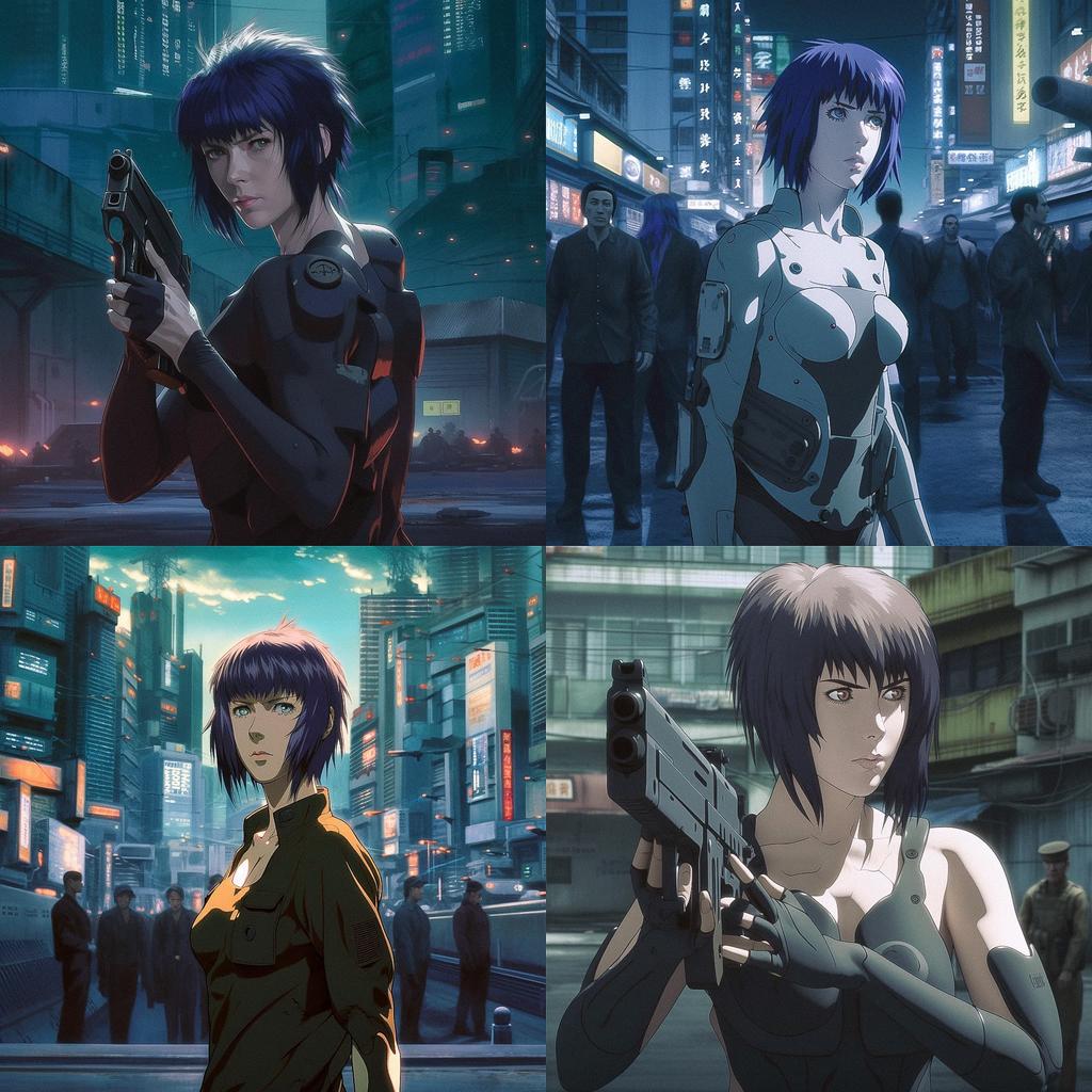 Ghost In The Shell style, Midjourney V5, render 1 of 4