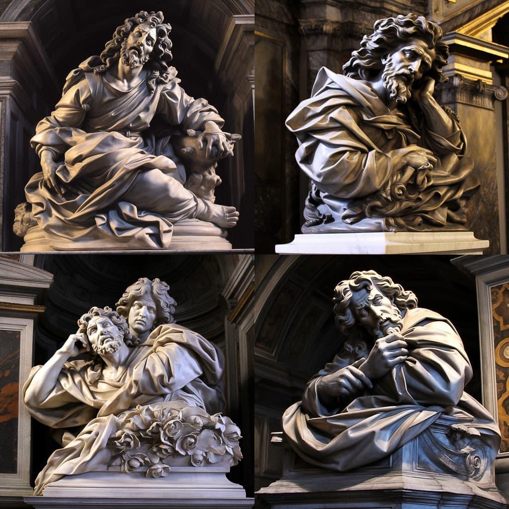 Gian Lorenzo Bernini style, Midjourney V5, render 1 of 4