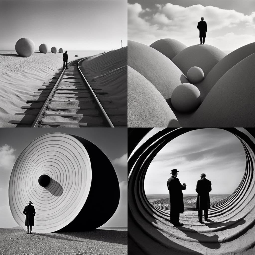 Gilbert Garcin style, Midjourney V5, render 1 of 4
