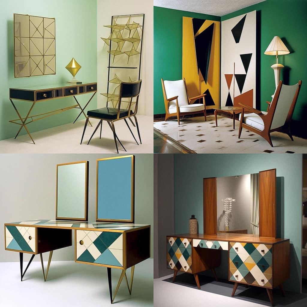 Gio Ponti style, Midjourney V5, render 1 of 4