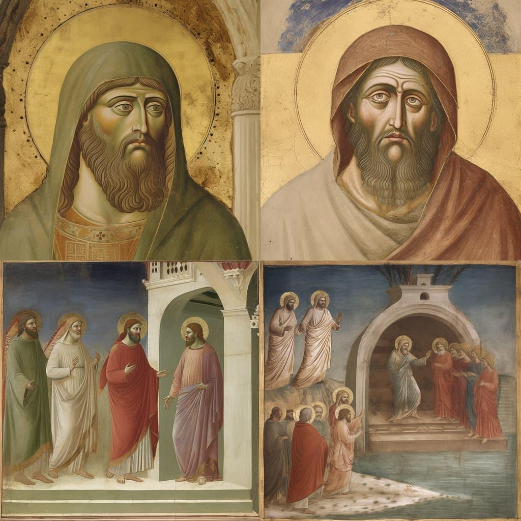 Giotto style, Midjourney V5, render 1 of 4