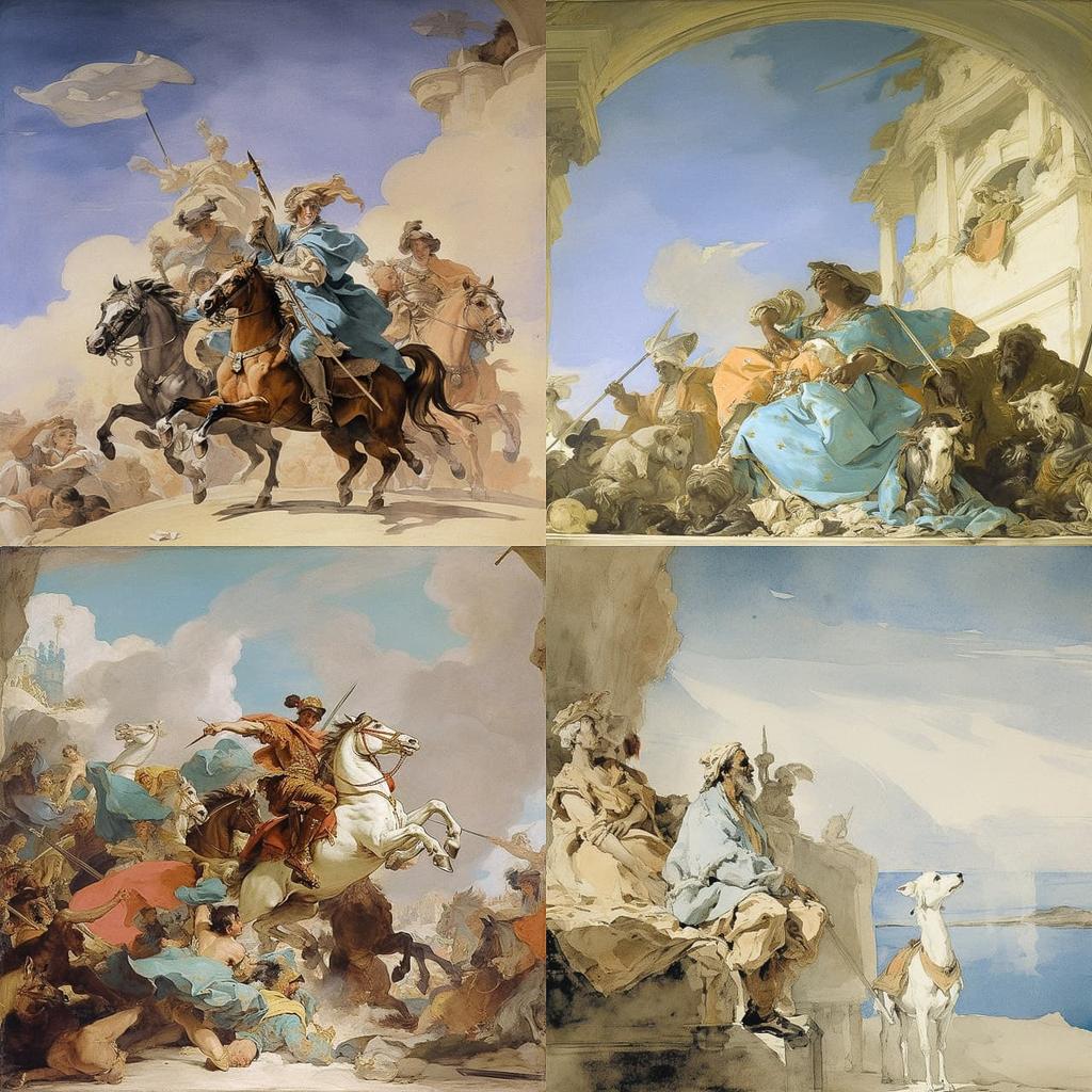 Giovanni Battista Tiepolo style, Midjourney V5, render 1 of 4