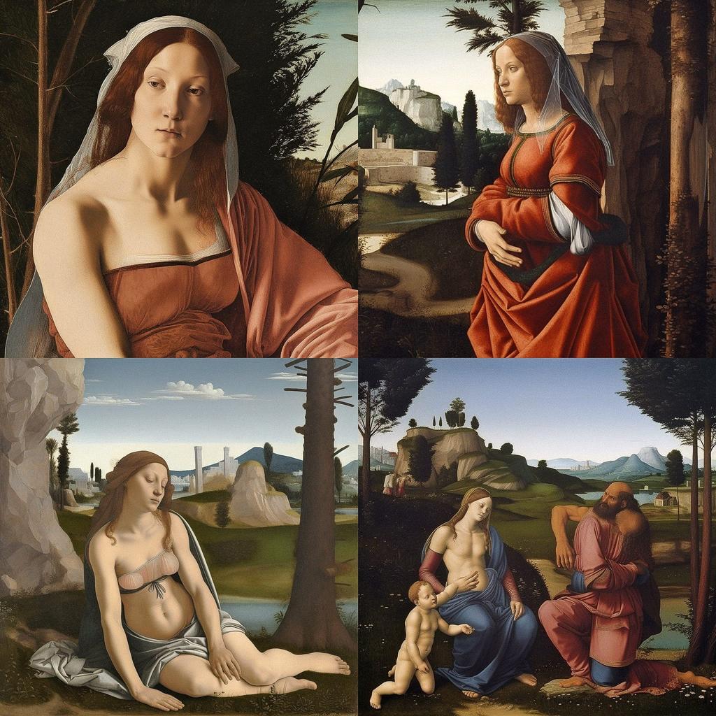 Giovanni Bellini style, Midjourney V5, render 1 of 4