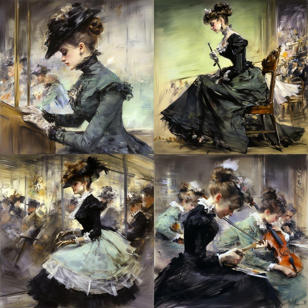 Giovanni Boldini style, Midjourney V5, render 1 of 4