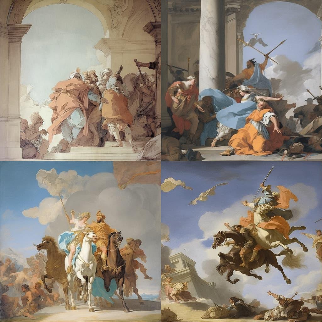 Giovanni Domenico Tiepolo style, Midjourney V5, render 1 of 4