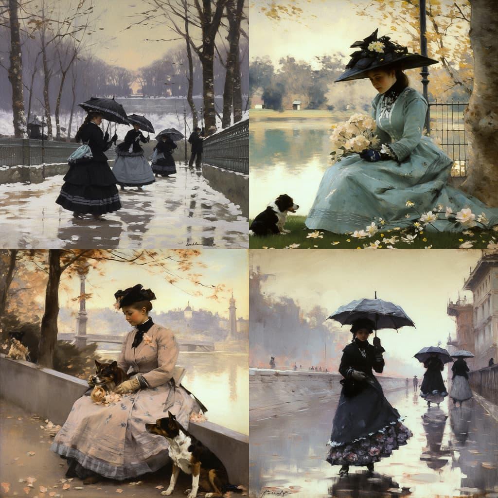 Giuseppe de Nittis style, Midjourney V5, render 1 of 4