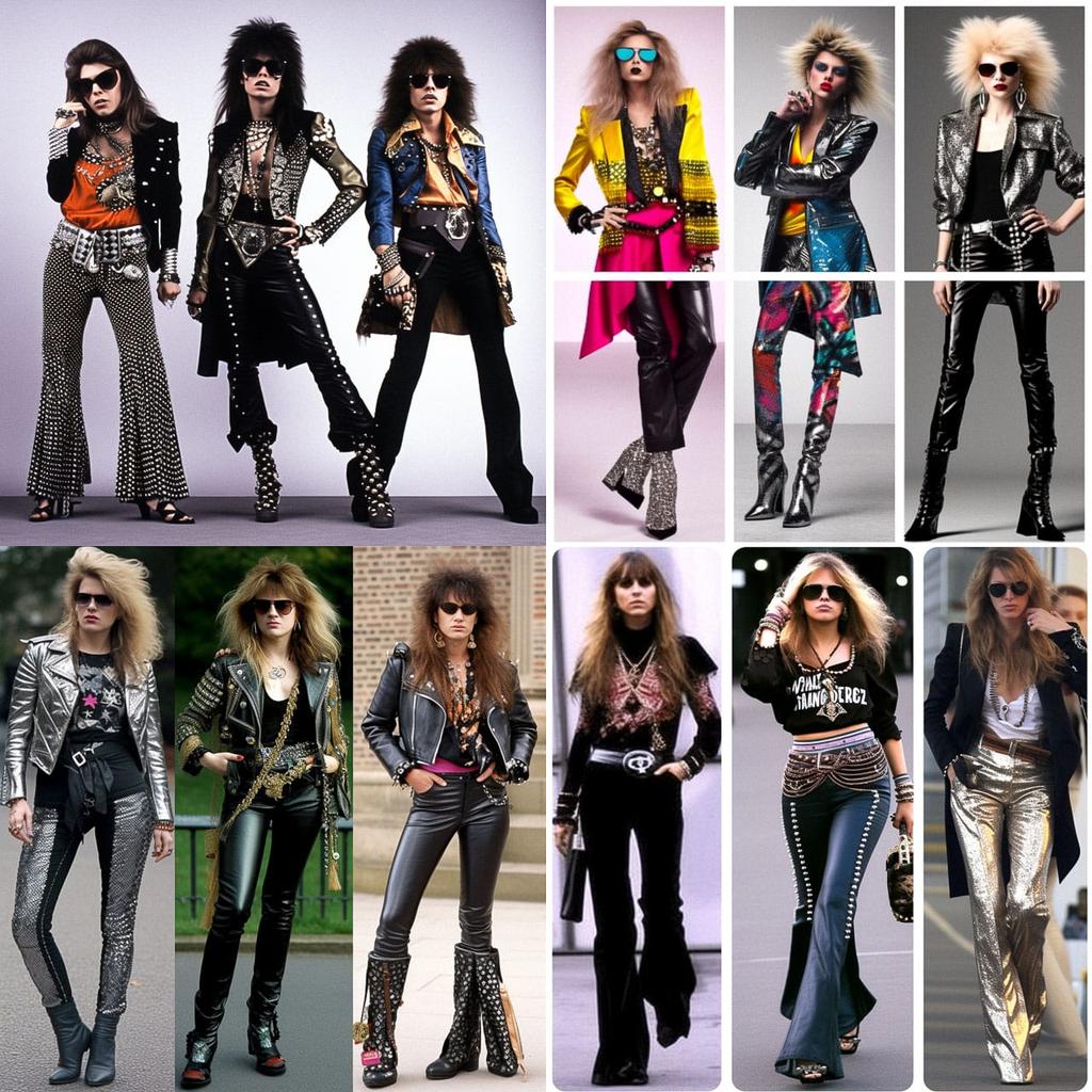 Glam Rock fashion style, Midjourney V5, render 1 of 4