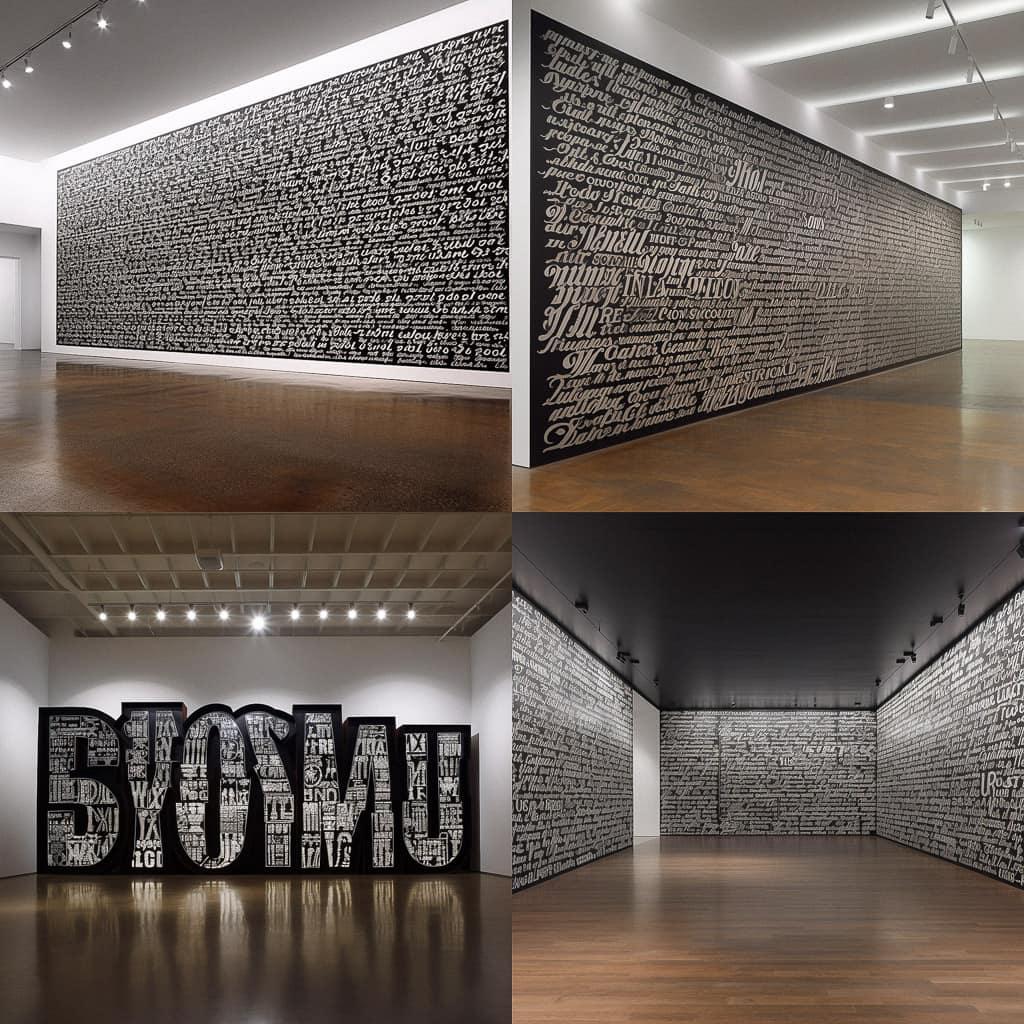 Glenn Ligon style, Midjourney V5, render 1 of 4