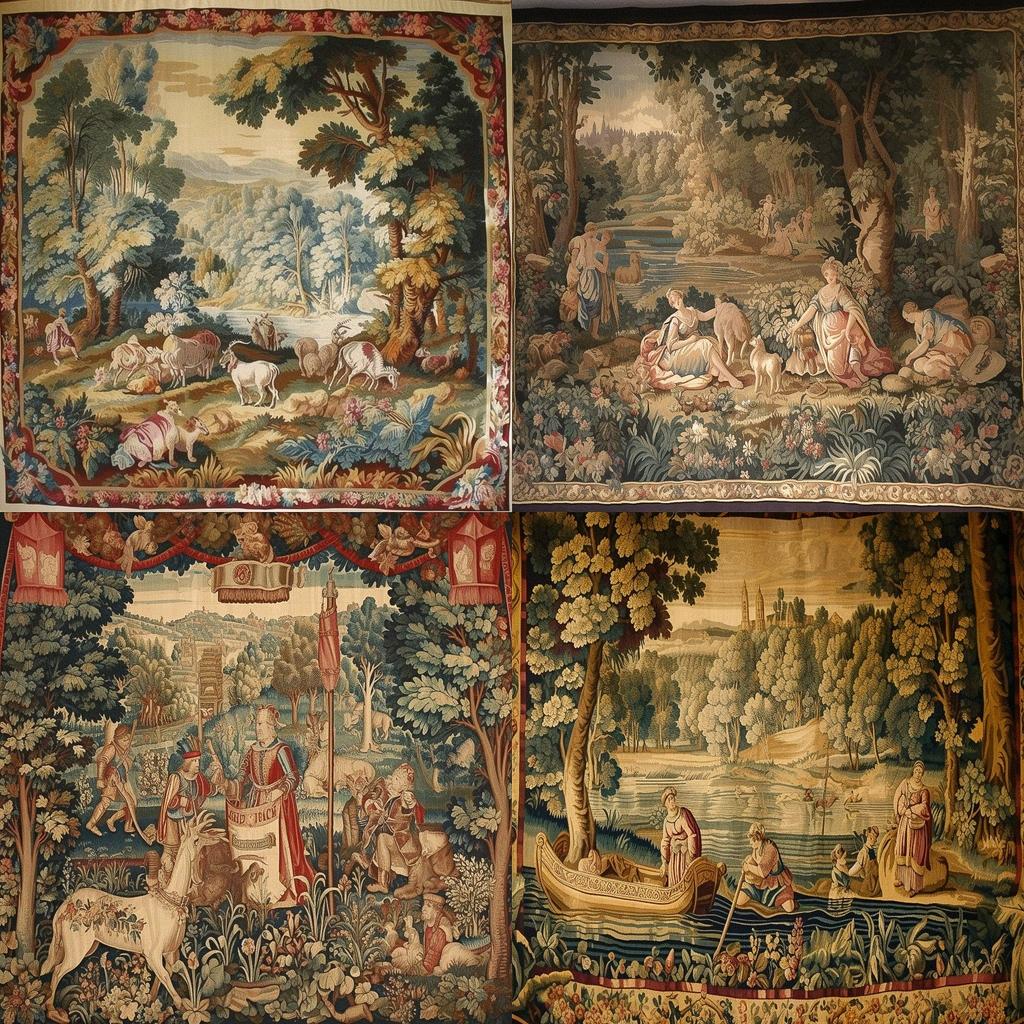 Gobelin tapestry style, Midjourney V5, render 1 of 4
