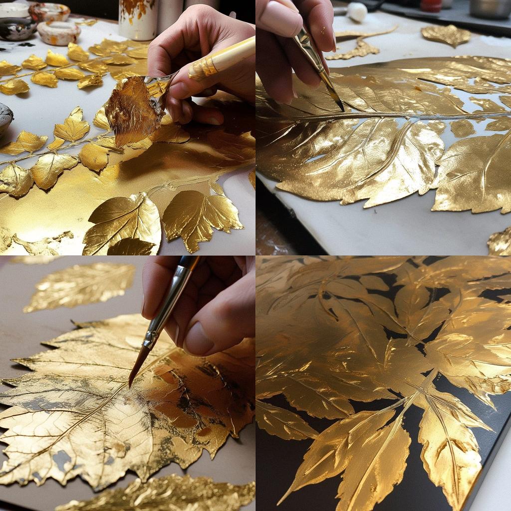 Gold leafing style, Midjourney V5, render 1 of 4